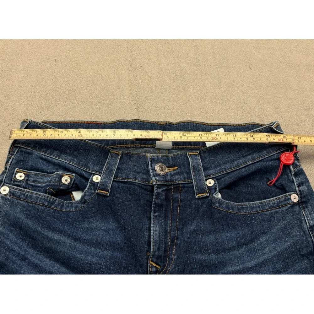 True Religion Rocco Relaxed Skinny Jeans Dark Indigo Blue Mens Denim Size 32 NEW